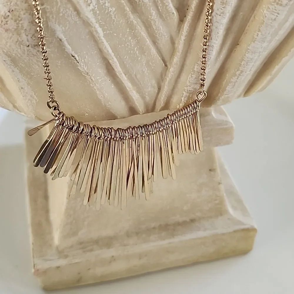 Vintage Gold Tone Fringe Necklace